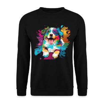 Dogs Australian Shepherd dog lovers Aussie - Unisex Sweatshirt - black - Front - Alina (178cm) & Michal (187cm)