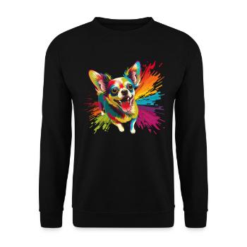 Dog Cartoon Chihuahua Design pour les amoureux des chiens - Sweat-shirt Unisexe - noir - Devant - Alina (178cm) & Michal (187cm)