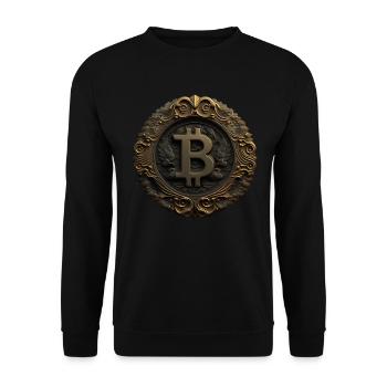 Bitcoin Design für BTC Fans - Unisex Pullover - Schwarz - Vorne - Alina (178cm) & Michal (187cm)