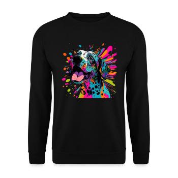 Chiens Dessin animé Grand Danois pour les amoureux des chiens - Sweat-shirt Unisexe - noir - Devant - Alina (178cm) & Michal (187cm)