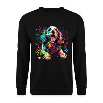 Dog Cartoon Cocker Spaniel pour les amoureux des chiens - Sweat-shirt Unisexe - noir - Devant - Alina (178cm) & Michal (187cm)