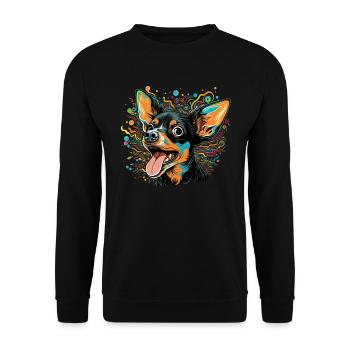 Dog Cartoon Chihuahua Design pour les amoureux des chiens - Sweat-shirt Unisexe - noir - Devant - Alina (178cm) & Michal (187cm)