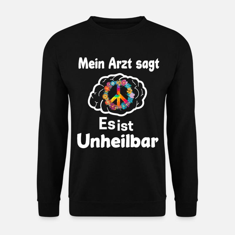 Hippie Geschenk Acidhead Flowerpower Hippi Hippy - Unisex Pullover - Schwarz