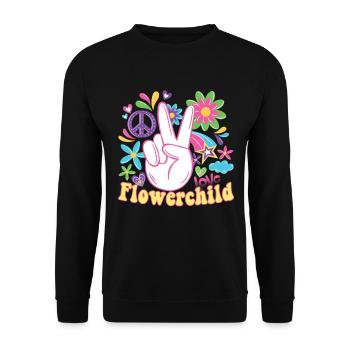 Hippie Peace Groovy Flowerpower Boho Woodstock - Sweat-shirt Unisexe - noir - Devant - Alina (178cm) & Michal (187cm)