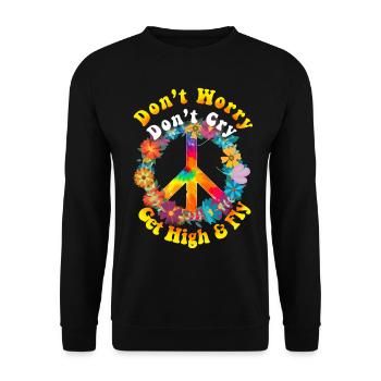 Hippy - Unisex Sweatshirt - black - Front - Alina (178cm) & Michal (187cm)