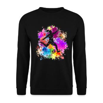 Fußball Tshirt Herren Damen Soccer Football - Unisex Pullover - Schwarz - Vorne - Alina (178cm) & Michal (187cm)