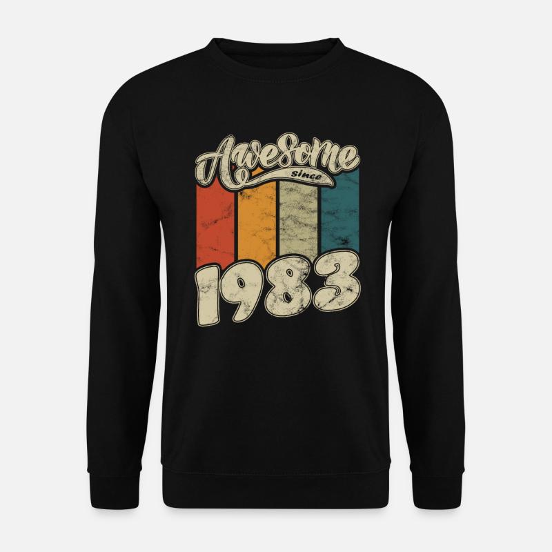 1983 Birthday Awesome since Retro - Unisex Sweatshirt - black