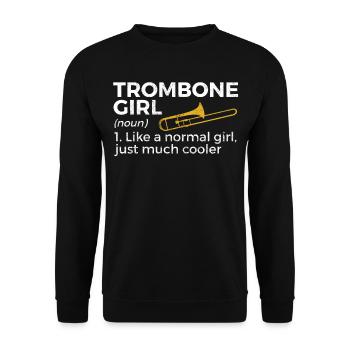 Trombone Musicien Brass Band - Sweat-shirt Unisexe - noir - Devant - Alina (178cm) & Michal (187cm)