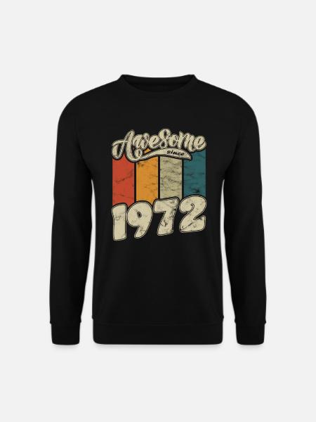 1972 Birthday Awesome since Retro - Unisex Sweatshirt - black