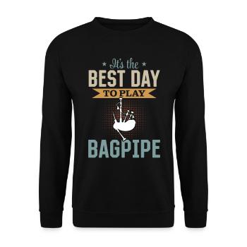 It's The Best Day To Play Bagpipe - Bagpiper - Unisex Sweatshirt - black - Front - Alina (178cm) & Michal (187cm)