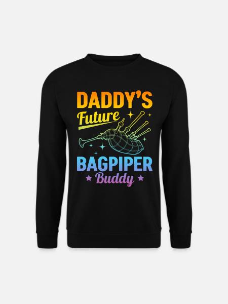 Daddy's Future Bagpiper Buddy - Bagpiper Baby - Unisex Pullover - Schwarz