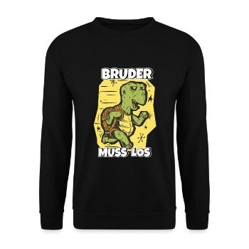 Bruder muss los - Unisex Pullover - Schwarz - Vorne - Alina (178cm) & Michal (187cm)