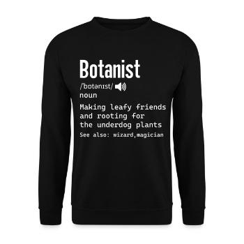 Définition botaniste pour science Biologiste nerdy - Sweat-shirt Unisexe - noir - Devant - Alina (178cm) & Michal (187cm)