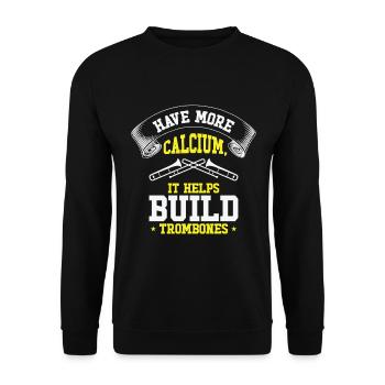 Posaunenlehrer Posaunist Spieler Lustiger - Unisex Pullover - Schwarz - Vorne - Alina (178cm) & Michal (187cm)