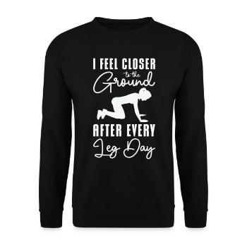 Muskelkater Gewichtheber Bein Tag Fitness Workout - Unisex Pullover - Schwarz - Vorne - Alina (178cm) & Michal (187cm)