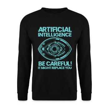 AI Maschinelles Lernen Computer Geek Technologie - Unisex Pullover - Schwarz - Vorne - Alina (178cm) & Michal (187cm)