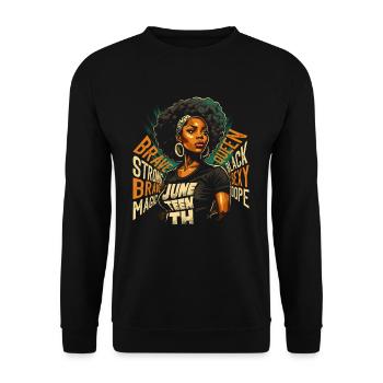 Juneteenth BLM Black Pride Woman Stark Black - Sweat-shirt Unisexe - noir - Devant - Alina (178cm) & Michal (187cm)