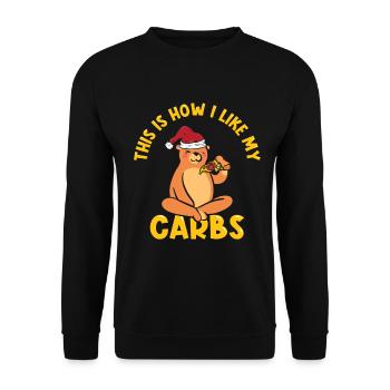 Christmas Bear Foodie Holiday Pizza Fast Food - Unisex Sweatshirt - black - Front - Alina (178cm) & Michal (187cm)