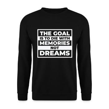 Objectif : Vie, citations, rappels, message positif - Sweat-shirt Unisexe - noir - Devant - Alina (178cm) & Michal (187cm)