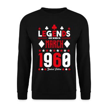 cadeau d'anniversaire Mars 1960. jeux de carte . - Sweat-shirt Unisexe - noir - Devant - Alina (178cm) & Michal (187cm)