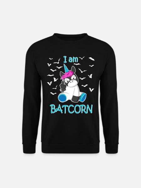 Batcorn Einhorn Lustig - Unisex Pullover - Schwarz