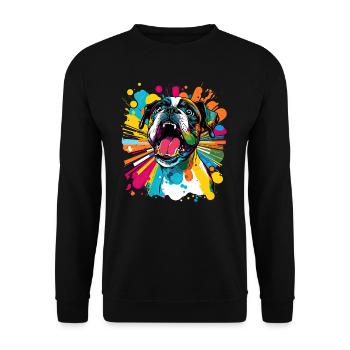 Dog Cartoon Boxer Design for Dog Lovers - Unisex Sweatshirt - black - Front - Alina (178cm) & Michal (187cm)