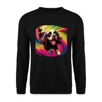 Dog Cartoon Cocker Spaniel pour les amoureux des chiens - Sweat-shirt Unisexe - noir - Devant - Alina (178cm) & Michal (187cm)