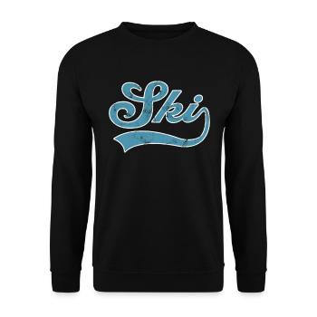 Ski Schriftzug - Unisex Pullover - Schwarz - Vorne - Alina (178cm) & Michal (187cm)