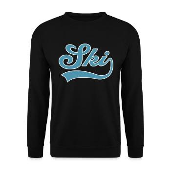 Ski Schriftzug - Unisex Pullover - Schwarz - Vorne - Alina (178cm) & Michal (187cm)