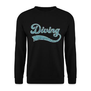 Tauchen Schriftzug - Unisex Pullover - Schwarz - Vorne - Alina (178cm) & Michal (187cm)