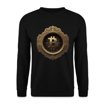 Bitcoin Design für BTC Fans - Unisex Pullover - Schwarz - Vorne - Alina (178cm) & Michal (187cm)