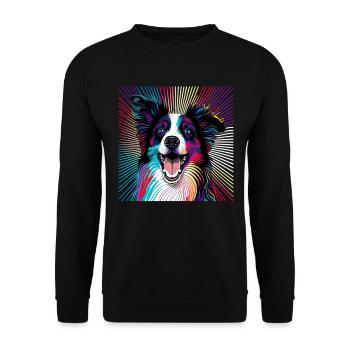 Hunde Spruch Border Collie Design - Unisex Pullover - Schwarz - Vorne - Alina (178cm) & Michal (187cm)