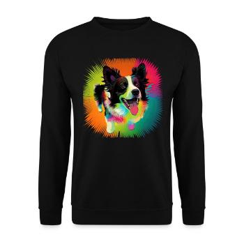 Hunde Spruch Border Collie Design - Unisex Pullover - Schwarz - Vorne - Alina (178cm) & Michal (187cm)