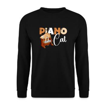 Piano Cat Musician Pianist Cat Whisperer - Unisex Sweatshirt - black - Front - Alina (178cm) & Michal (187cm)