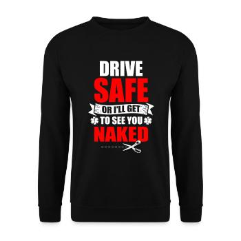 Fahren Sie Sicher, Oder Ich Sehe Sie Nackt Emt - Unisex Pullover - Schwarz - Vorne - Alina (178cm) & Michal (187cm)