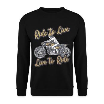Motorcycling is life - Unisex Sweatshirt - black - Front - Alina (178cm) & Michal (187cm)