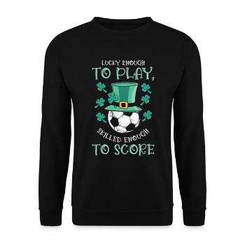 St. Patrick’s Day Football Sport Lucky Shamrock - Sweat-shirt Unisexe - noir - Devant - Alina (178cm) & Michal (187cm)