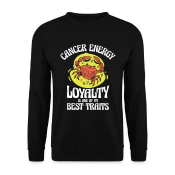 Cancer Energie Astrologie Cancer Zodiaque Art - Sweat-shirt Unisexe - noir - Devant - Alina (178cm) & Michal (187cm)