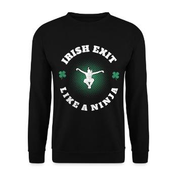 Sortie irlandaise comme un trèfle de la Saint-Patrick ninja - Sweat-shirt Unisexe - noir - Devant - Alina (178cm) & Michal (187cm)