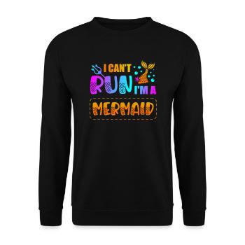 Je ne peux pas courir I’m A Mermaid Lover Underwater Fantasy - Sweat-shirt Unisexe - noir - Devant - Alina (178cm) & Michal (187cm)