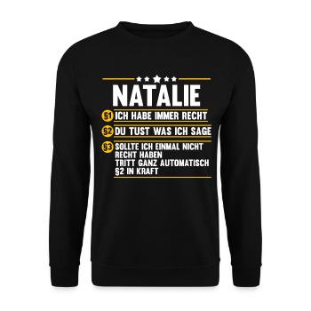 Natalie - Unisex Pullover - Schwarz - Vorne - Alina (178cm) & Michal (187cm)