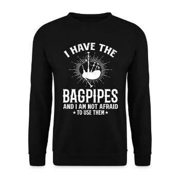 Funnf Bagpipe Player - Funny Bagpiper - Sweat-shirt Unisexe - noir - Devant - Alina (178cm) & Michal (187cm)
