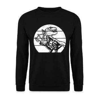 Dino Joueur de cornemuse dinosaure Joueur de cornemuse Joueur de cornemuse Din - Sweat-shirt Unisexe - noir - Devant - Alina (178cm) & Michal (187cm)