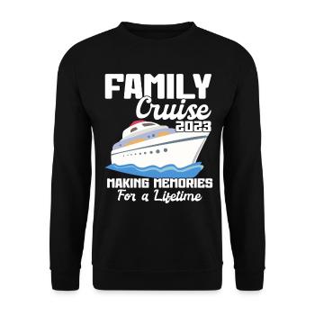 Family Cruise 2023 Vacation Funny Party Trip Ship - Unisex Sweatshirt - black - Front - Alina (178cm) & Michal (187cm)