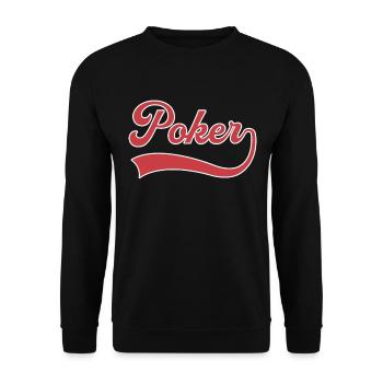Poker Schriftzug - Unisex Pullover - Schwarz - Vorne - Alina (178cm) & Michal (187cm)