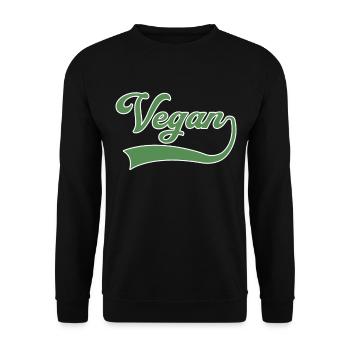 Vegan lettering - Unisex Sweatshirt - black - Front - Alina (178cm) & Michal (187cm)