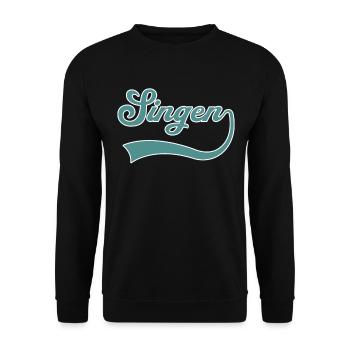 Singen Schriftzug - Unisex Pullover - Schwarz - Vorne - Alina (178cm) & Michal (187cm)