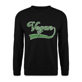 Vegan lettering - Unisex Sweatshirt - black - Front - Alina (178cm) & Michal (187cm)