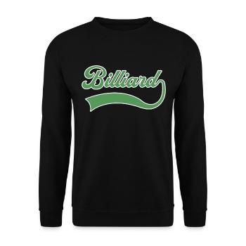 Billiard Schriftzug - Unisex Pullover - Schwarz - Vorne - Alina (178cm) & Michal (187cm)