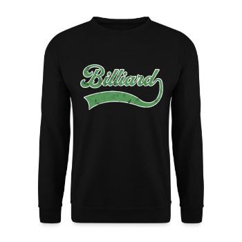 Billiard Schriftzug - Unisex Pullover - Schwarz - Vorne - Alina (178cm) & Michal (187cm)